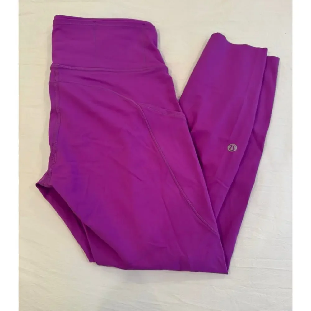 Lululemon Magenta High-Rise Crop Leggings/Yoga Pants